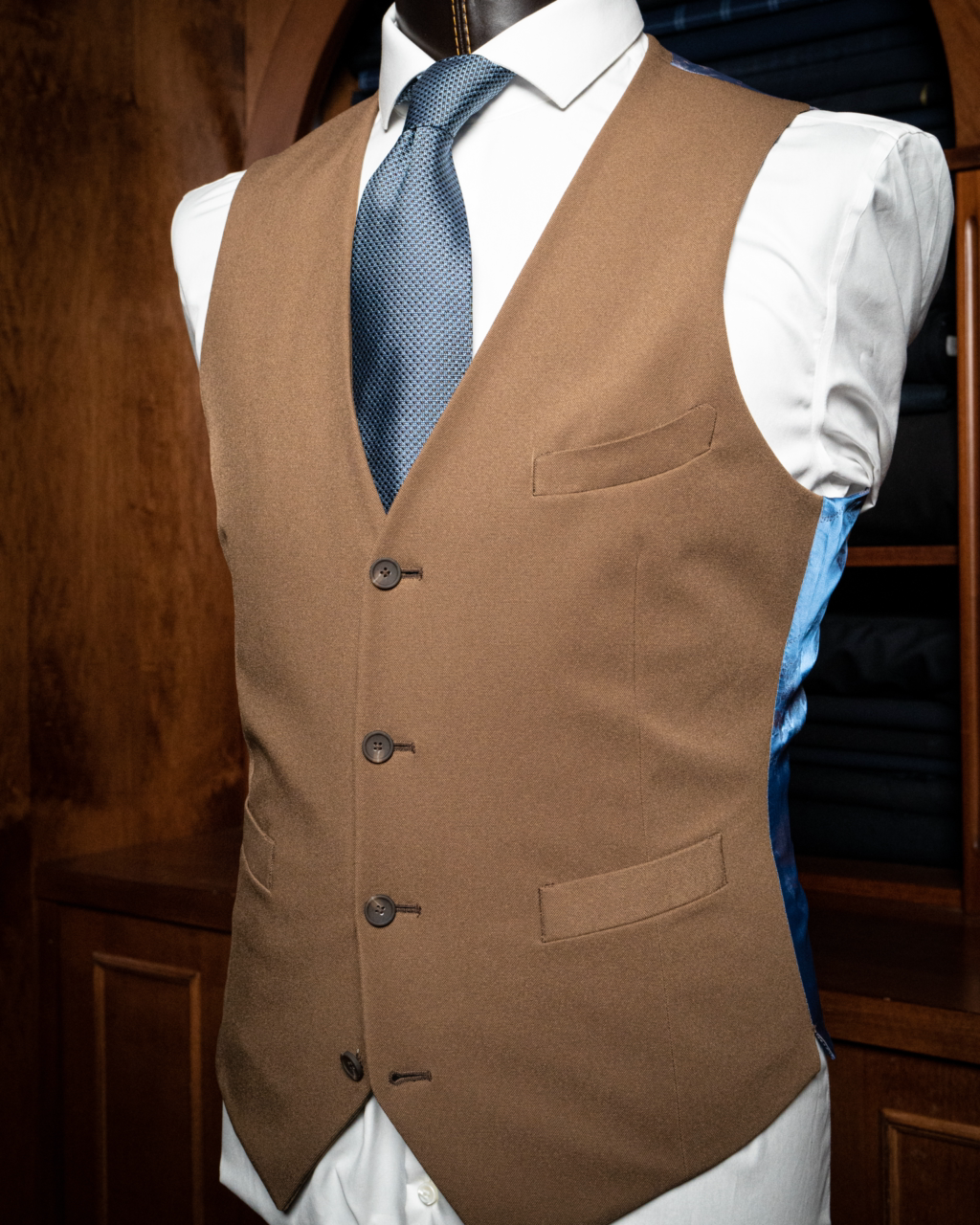 Gilet Nocciola Monopetto
