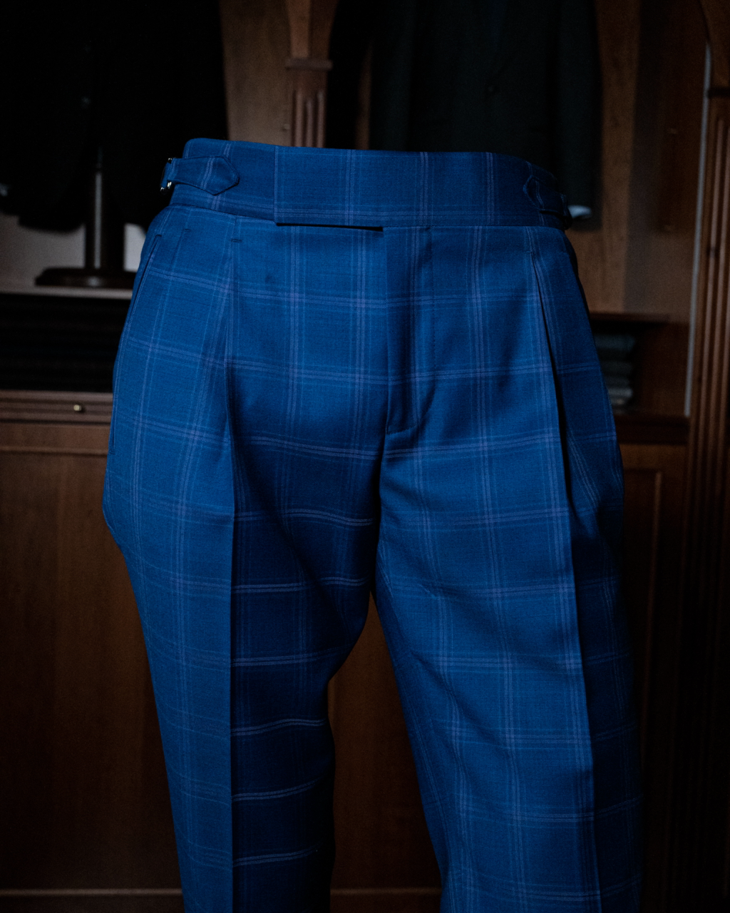 Pantalone Borromini Blu Mare con Quadri