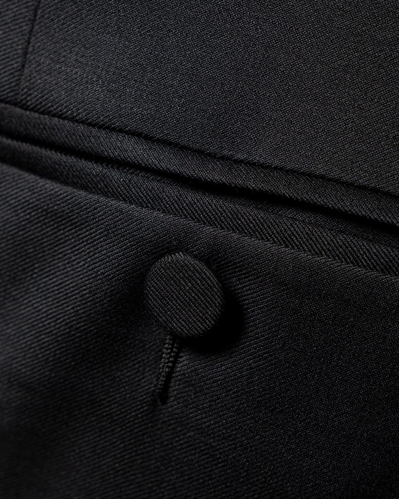 Pantalone Nero Unito con Banda in Velluto Blu