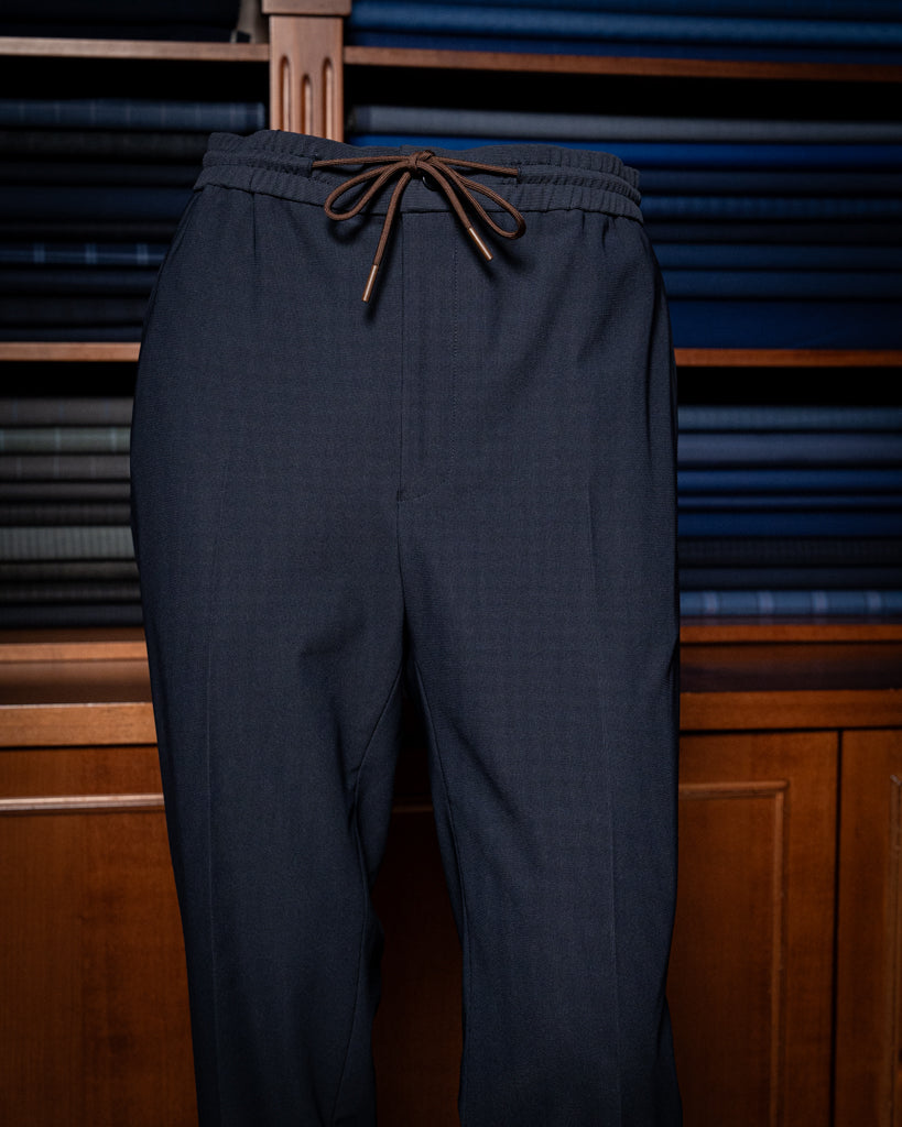Pantalone con Lacci Blu Bi-Stretch