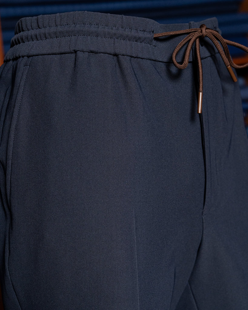 Pantalone con Lacci Blu Bi-Stretch