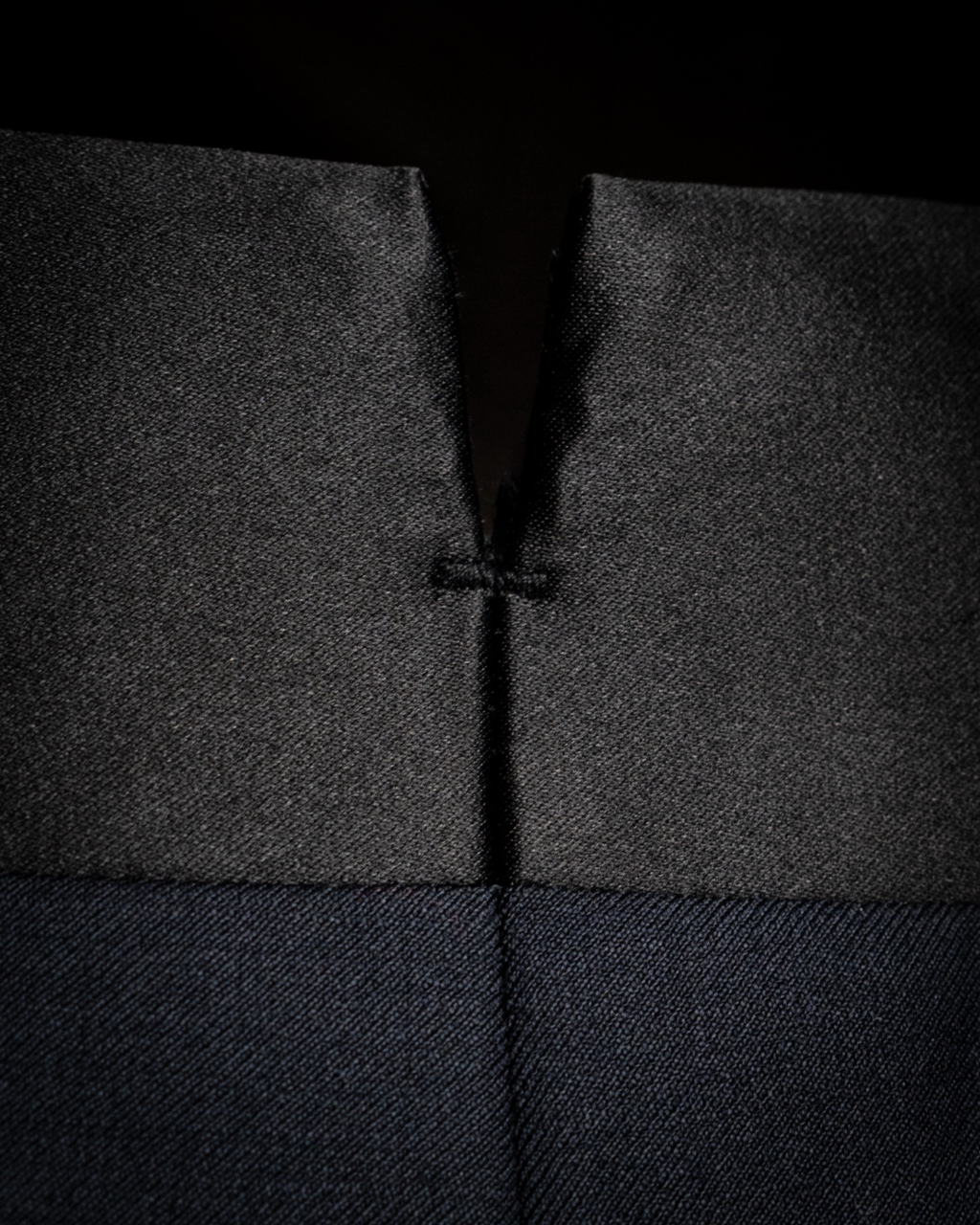 Tuxedo Pants in London Smoke Grey with Satin