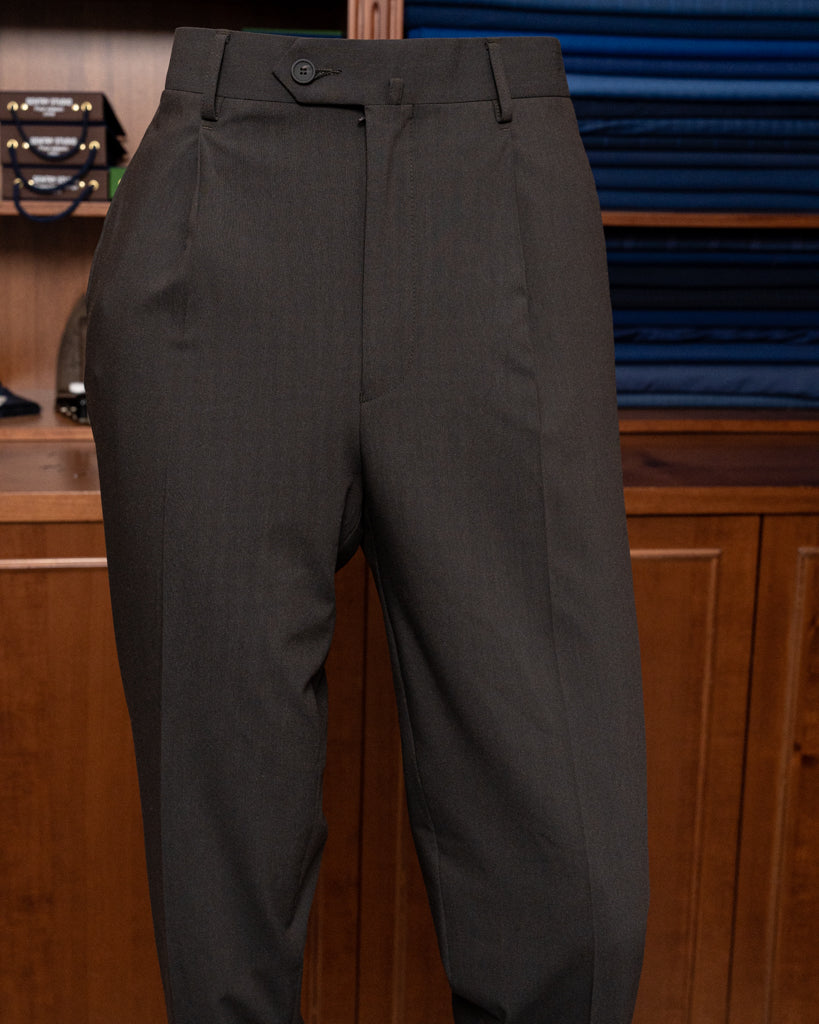 Tiziano Dark Brown Herringbone Pants