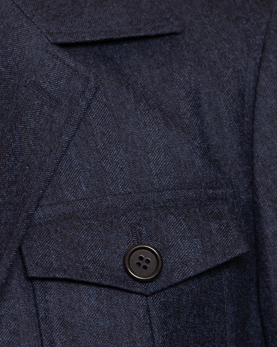 Dark Blue Herringbone Saharian Jacket