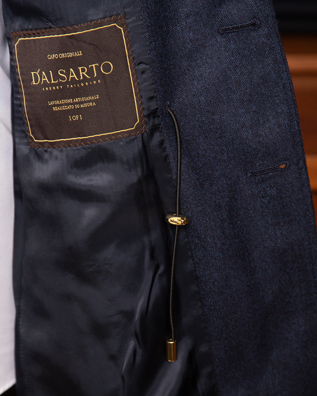 Dark Blue Herringbone Saharian Jacket