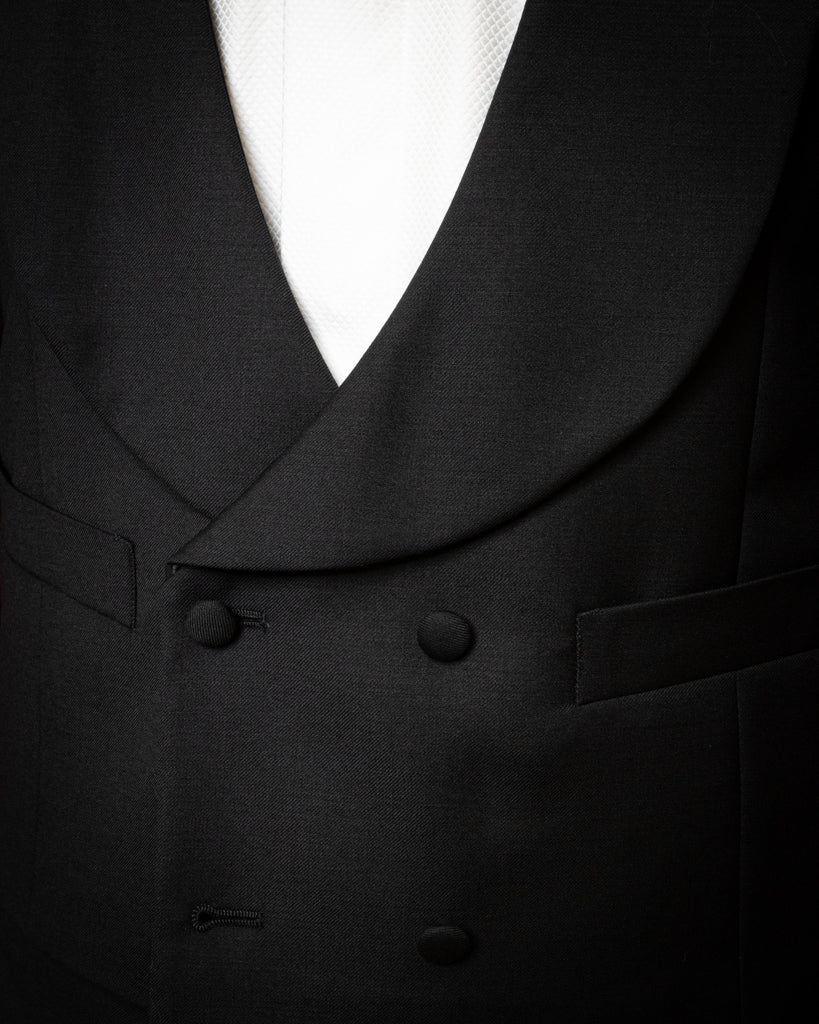 Smoking Michelangelo Blu Notte con Gilet e Pantalone Nero