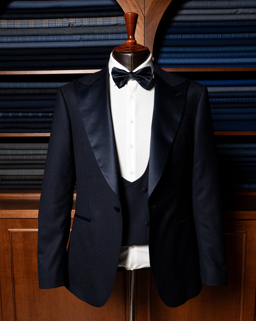 Smoking Michelangelo Blu Petrolio Scuro con Gilet