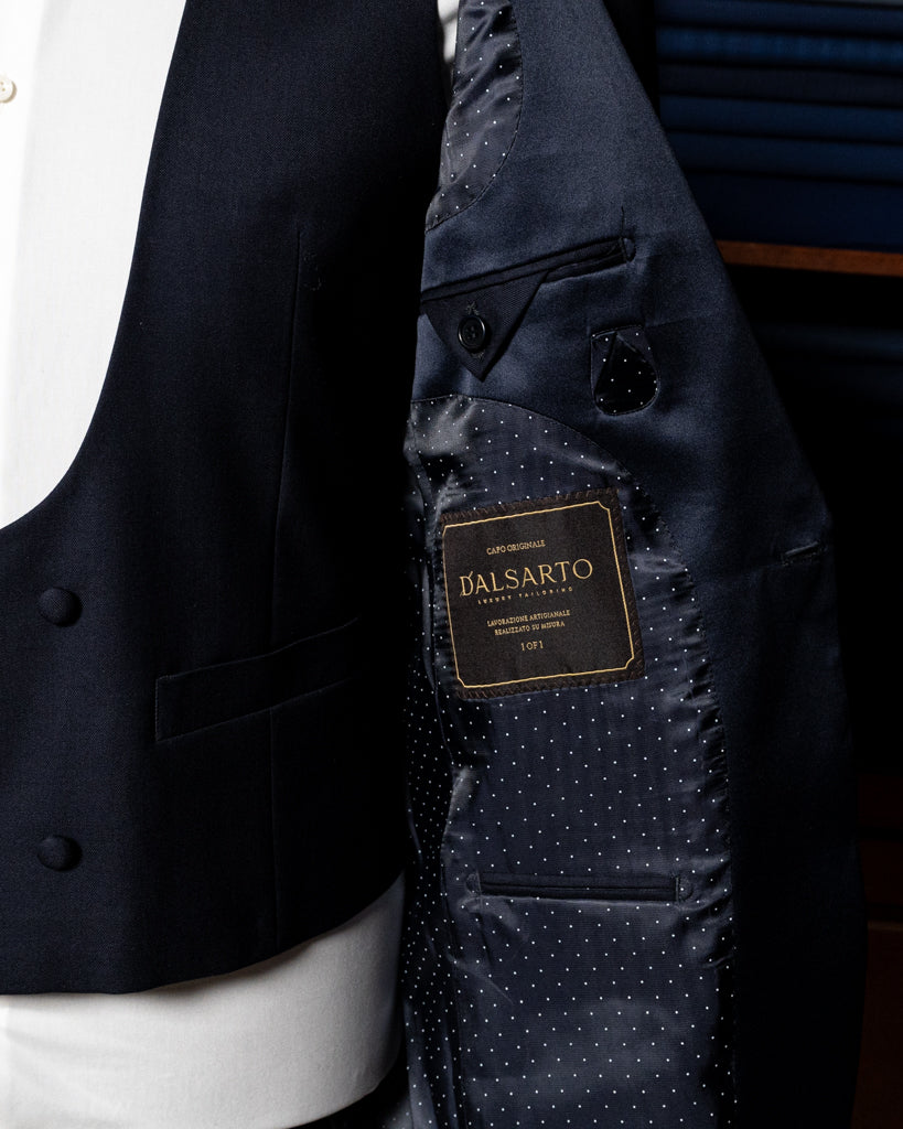 Smoking Michelangelo Blu Petrolio Scuro con Gilet