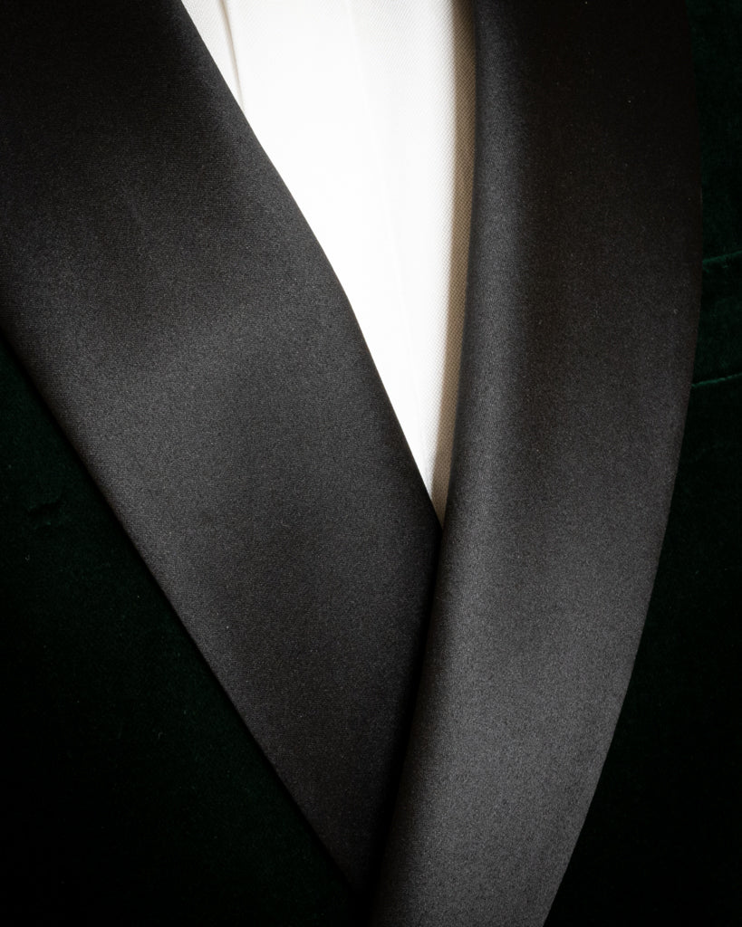 Smoking Velluto Verde con Pantalone Nero