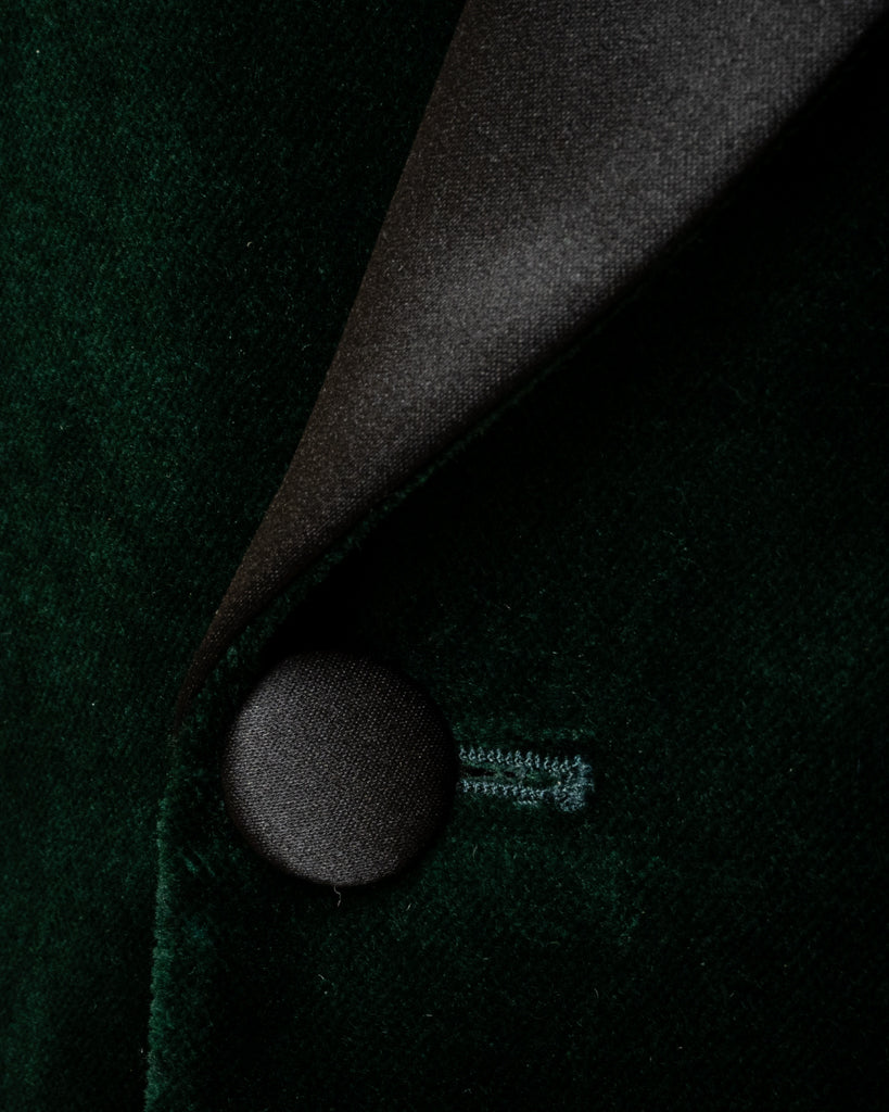Smoking Velluto Verde con Pantalone Nero