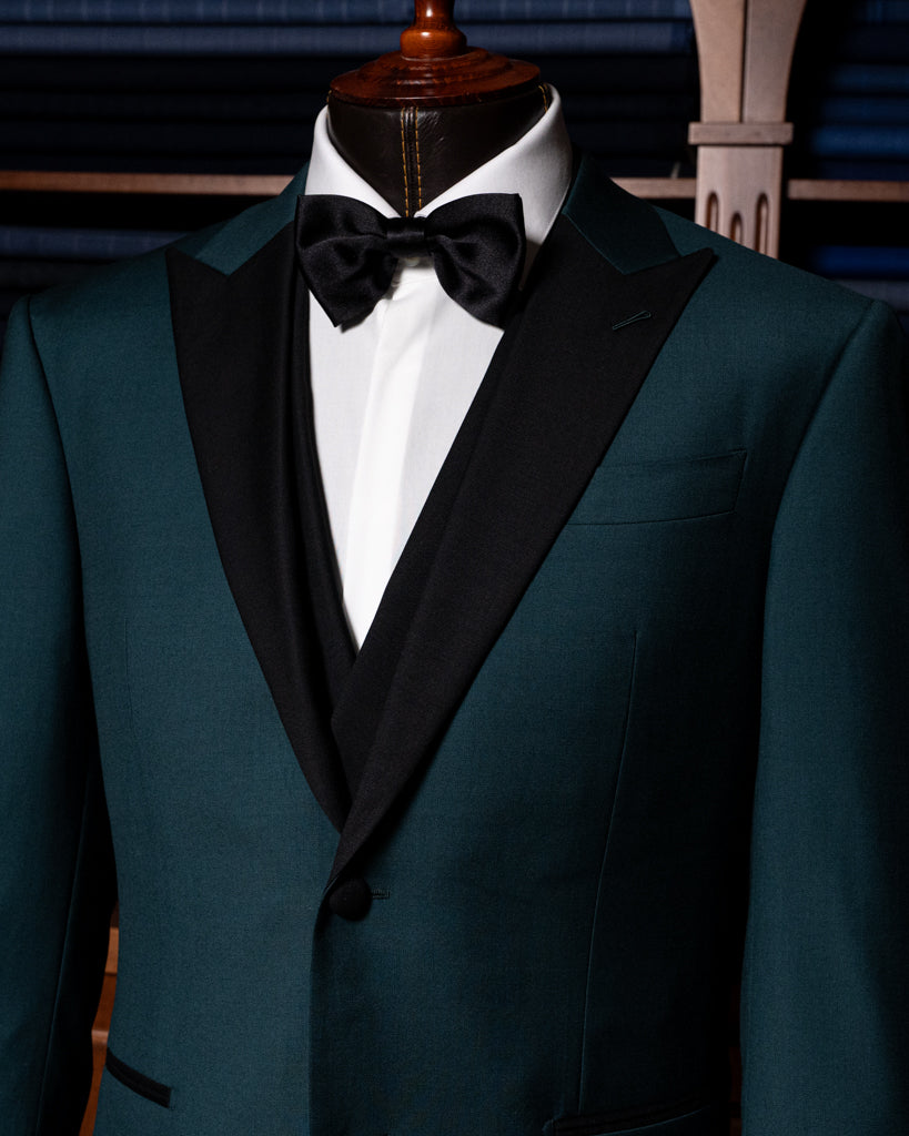 Smoking Verde Petrolio con Gilet Nero