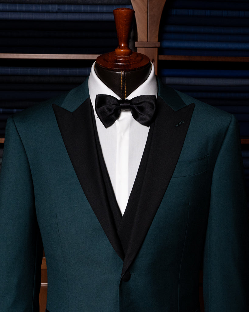 Smoking Verde Petrolio con Gilet Nero