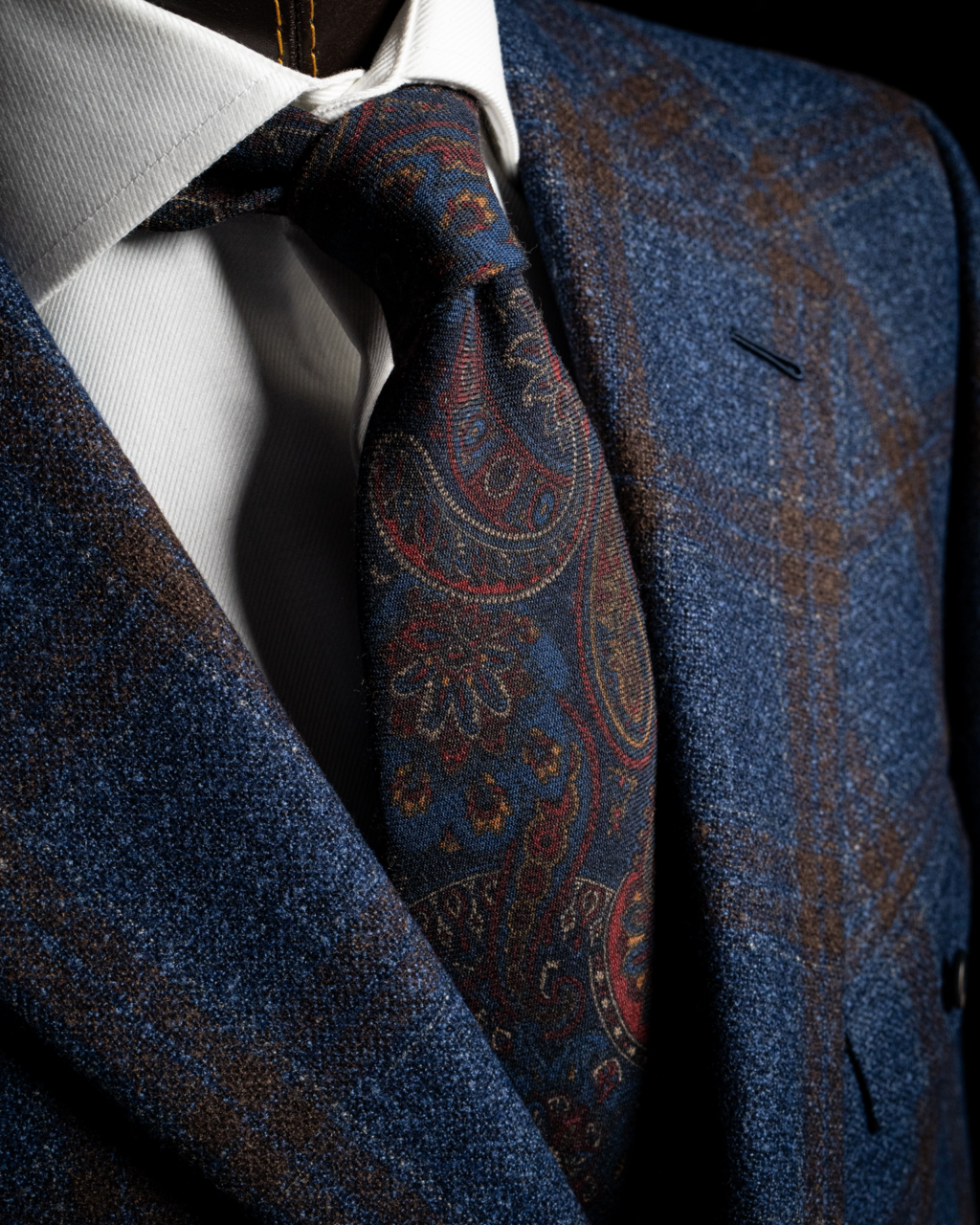Giacca Giotto Blu con Quadri Rame