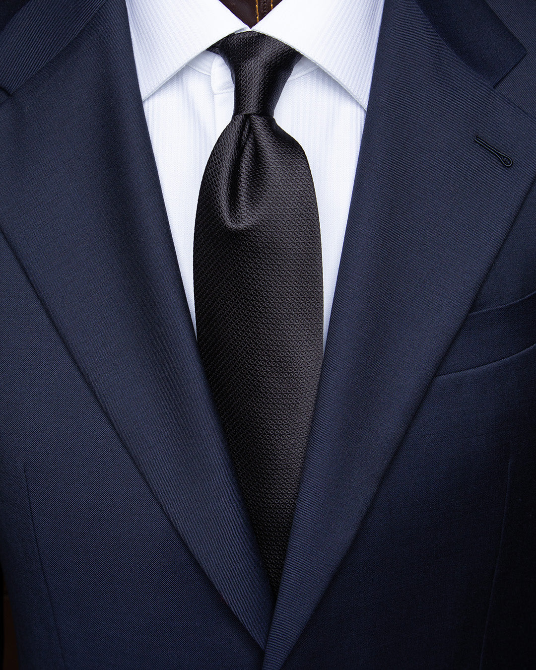 Cravatta Nera con Micro-Jacquard