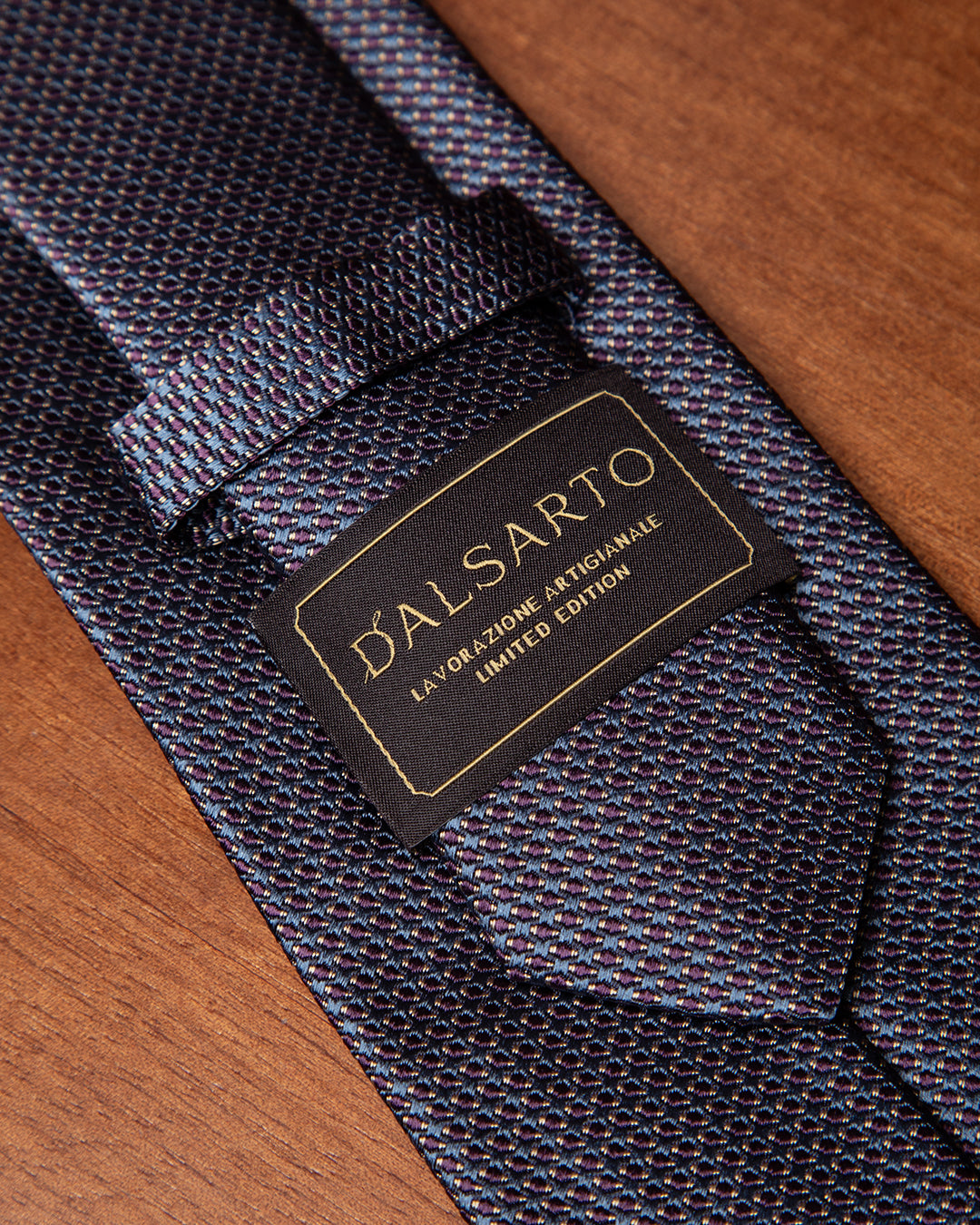 Midnight Blue Tie with Purple Micro-Jacquard