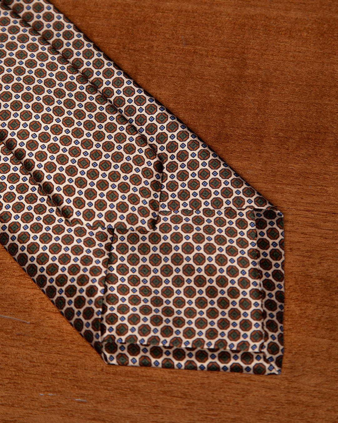 Champagne Tie with Bronze Greek Micro Pattern