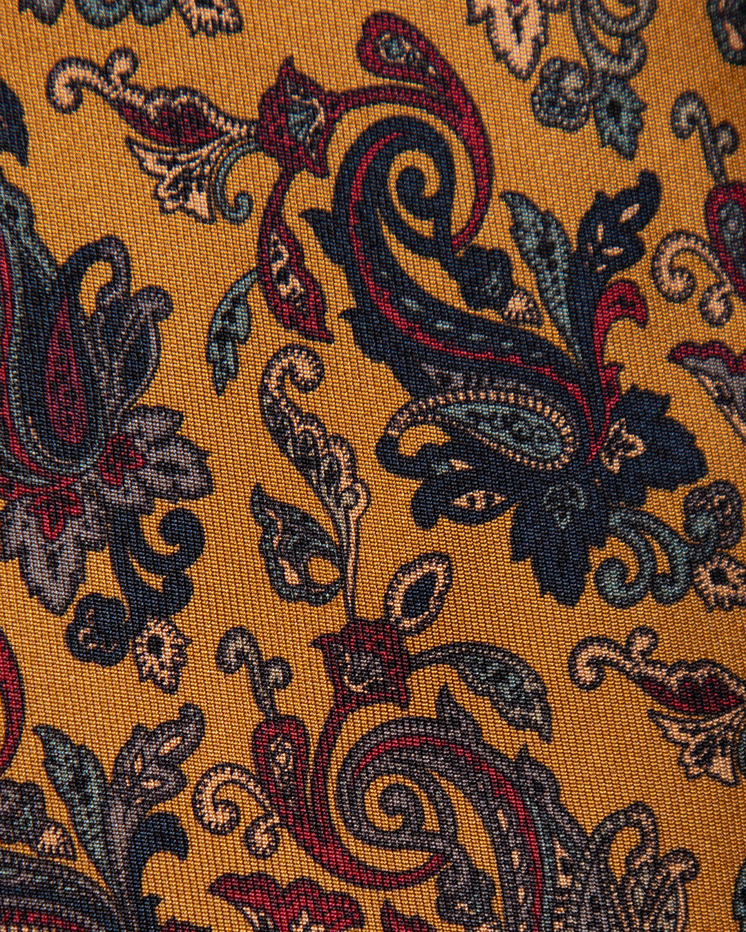 Saffron and Ruby Floral Pattern Yellow Tie