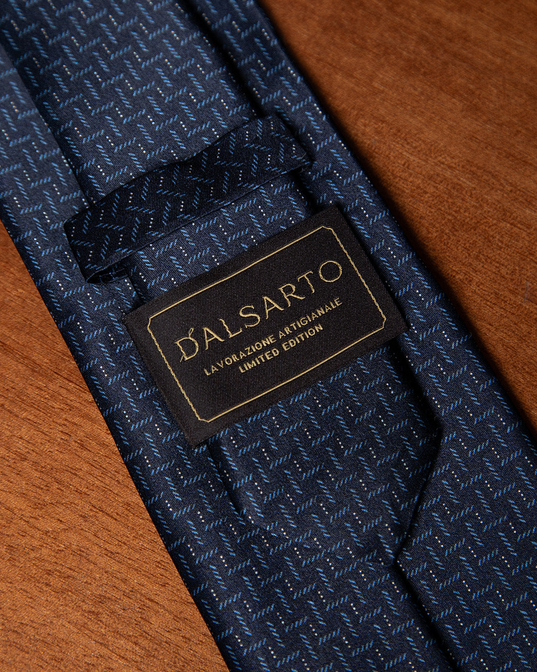 Midnight Blue Tie with Sky Blue W oven Micro-Texture