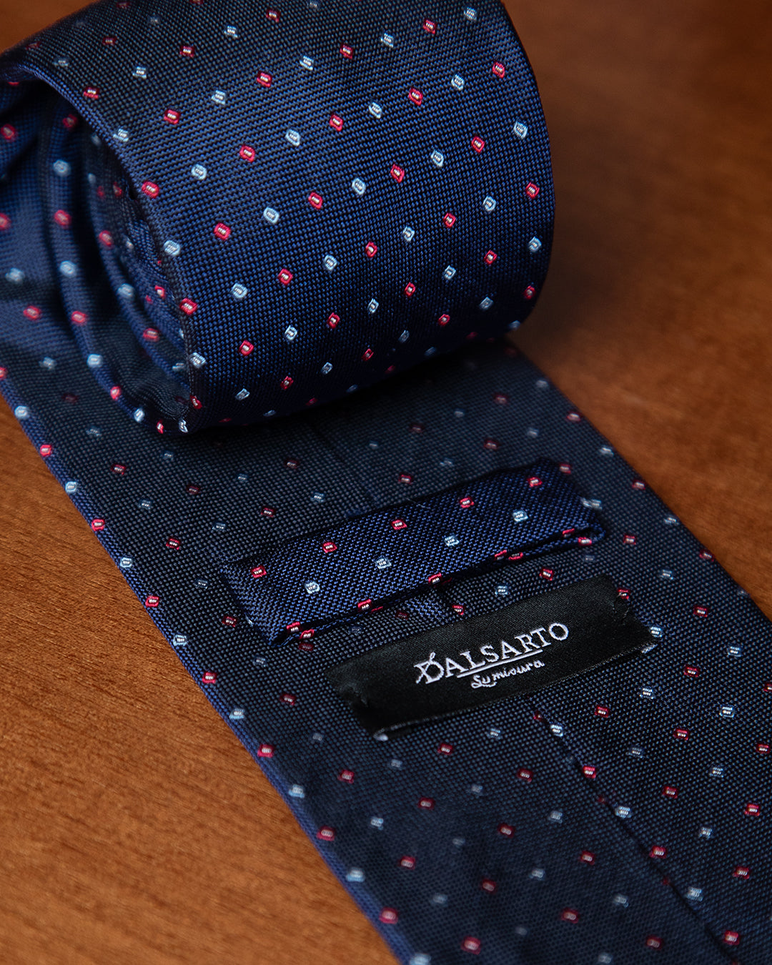 Bright Blue Tie with Red and Light Blue Micro Checks