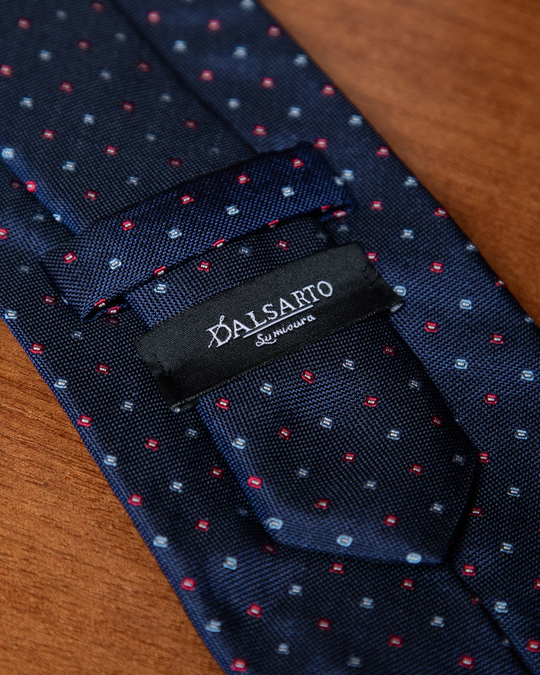 Bright Blue Tie with Red and Light Blue Micro Checks