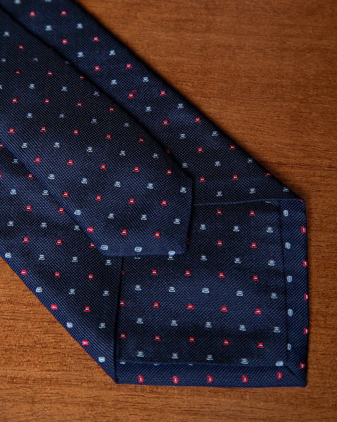 Bright Blue Tie with Red and Light Blue Micro Checks