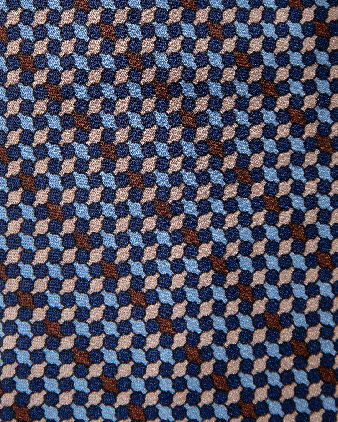 Blue Tie with Light Blue, Brown and Sand Mosaic