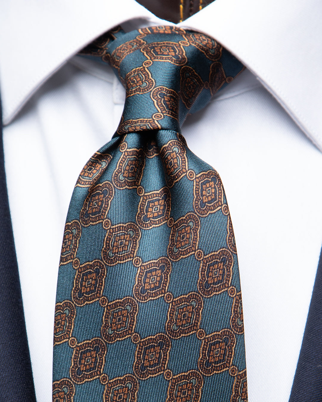 Sugar Paper Tie with Gold Grid and Bronze details