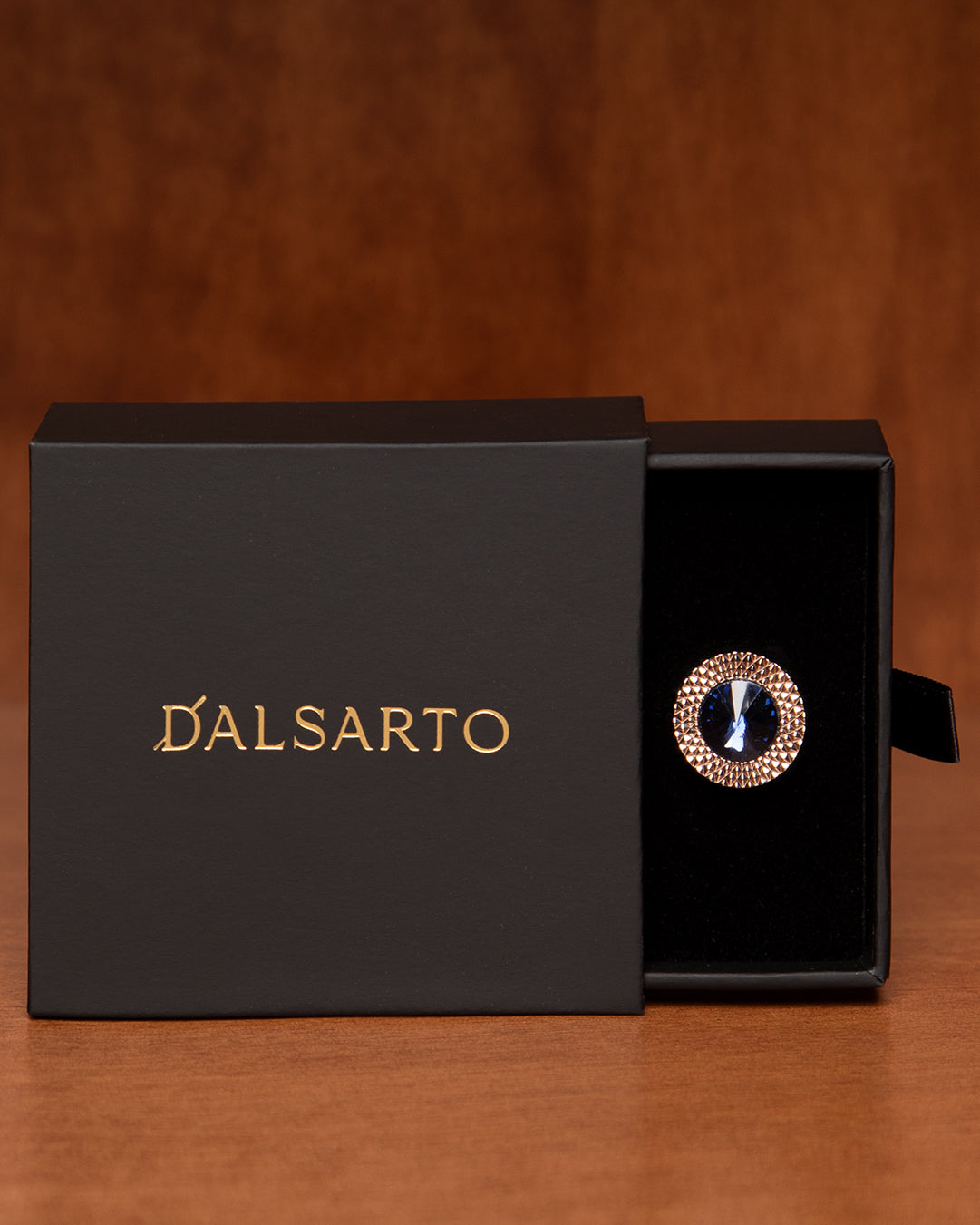Silver-Colored Cufflinks with Blue Stone Set