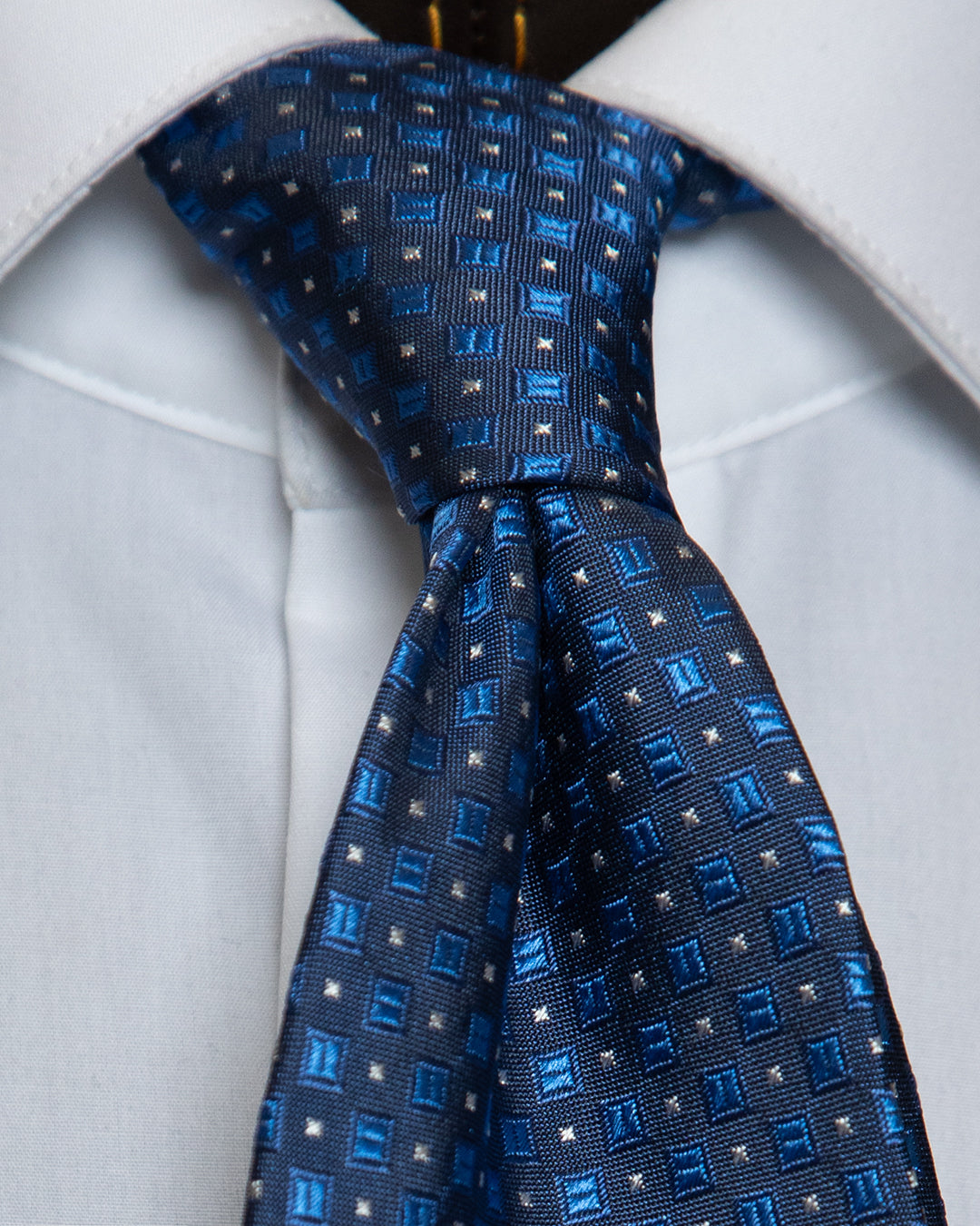 Midnight Blue Tie with Light Blue Checks