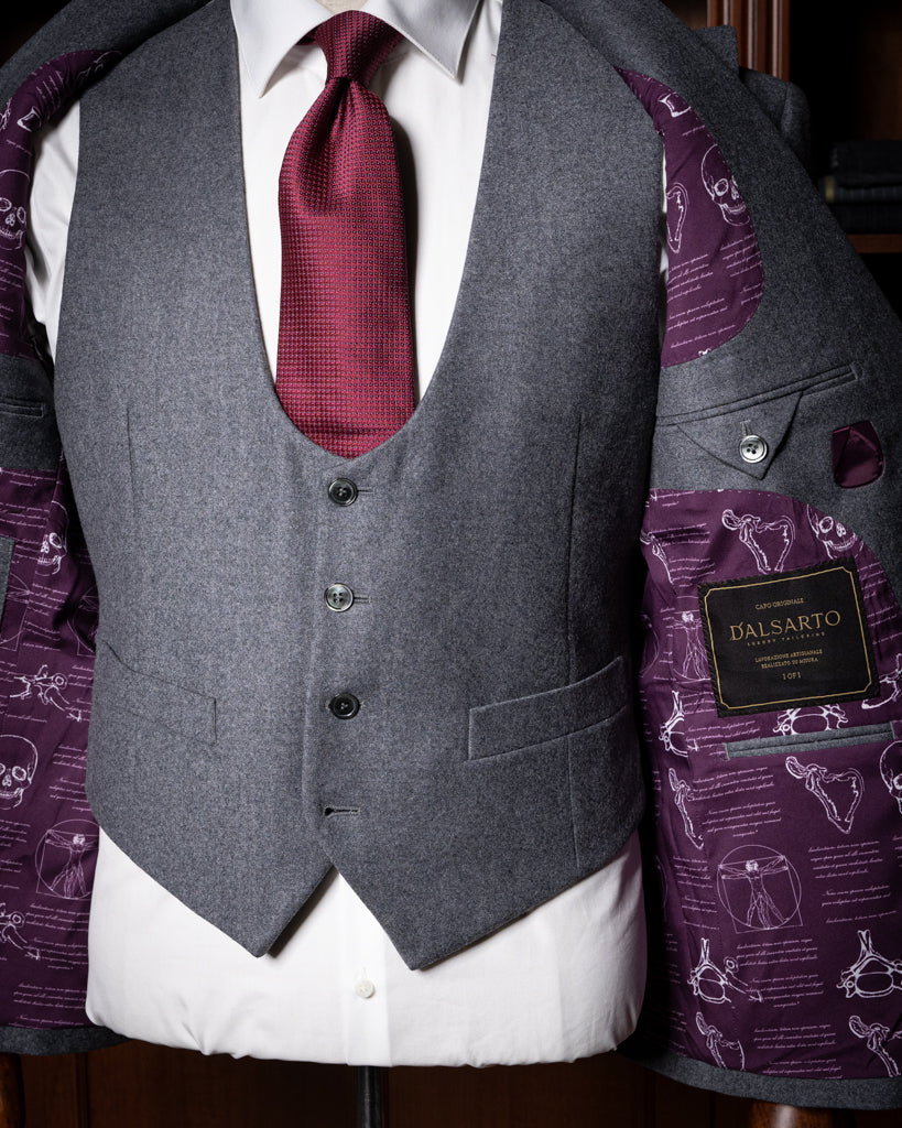 Bernini 3 Piece Flannel Suit Grey