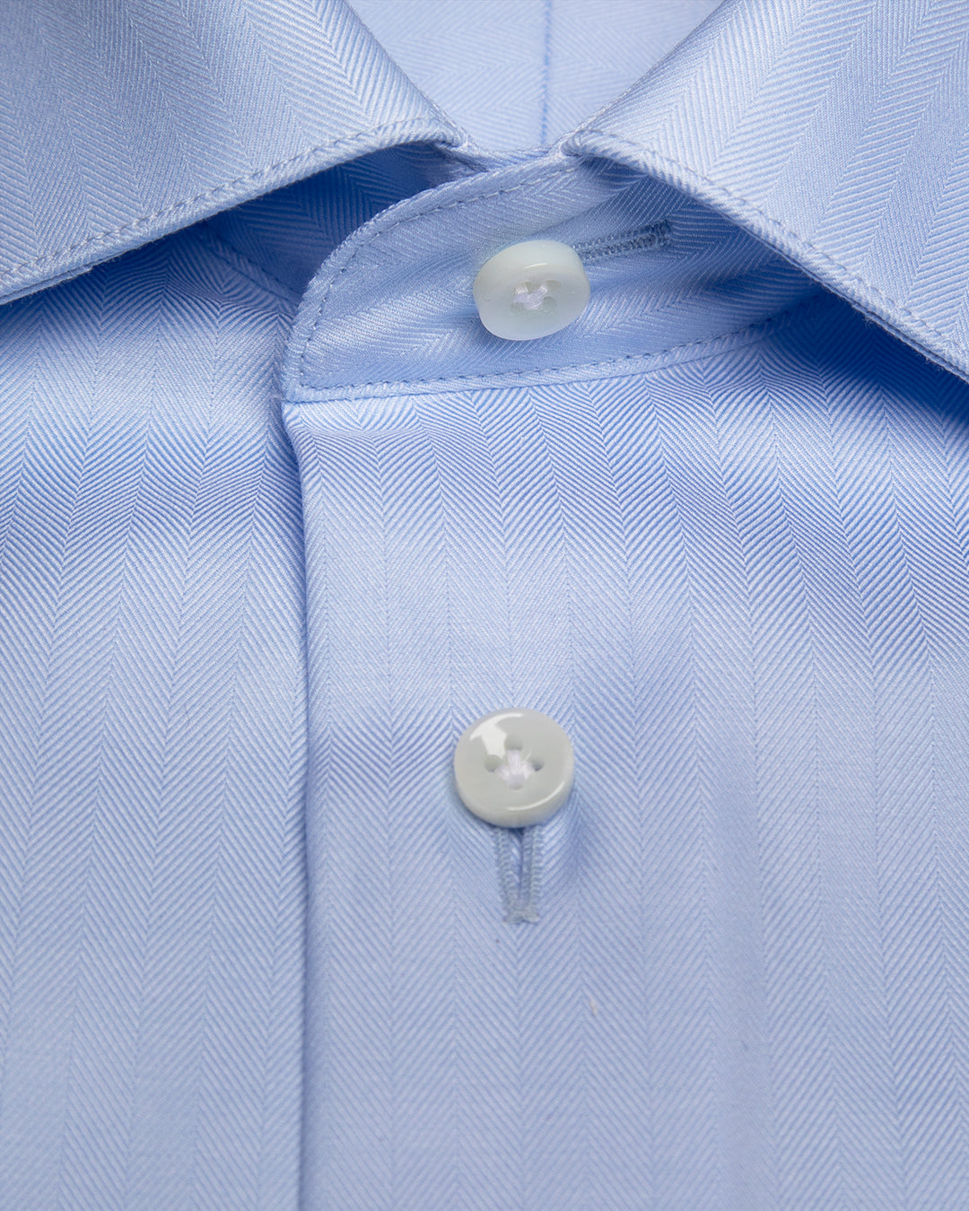 Camicia Azzurra Spinata con Collo Francese