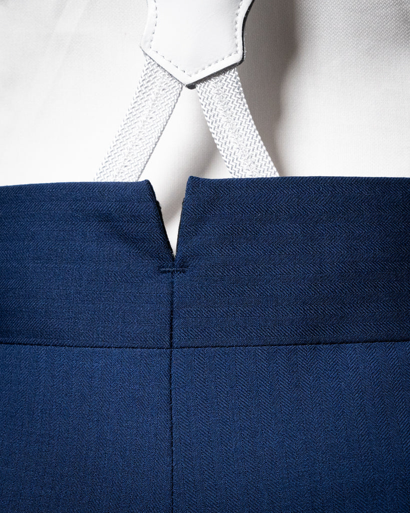 Abito Bernini Blu Chiaro Spinato con Gilet