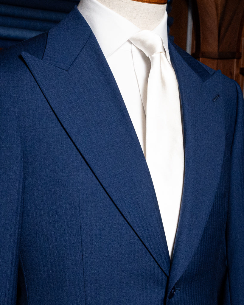 Abito Bernini Blu Chiaro Spinato con Gilet