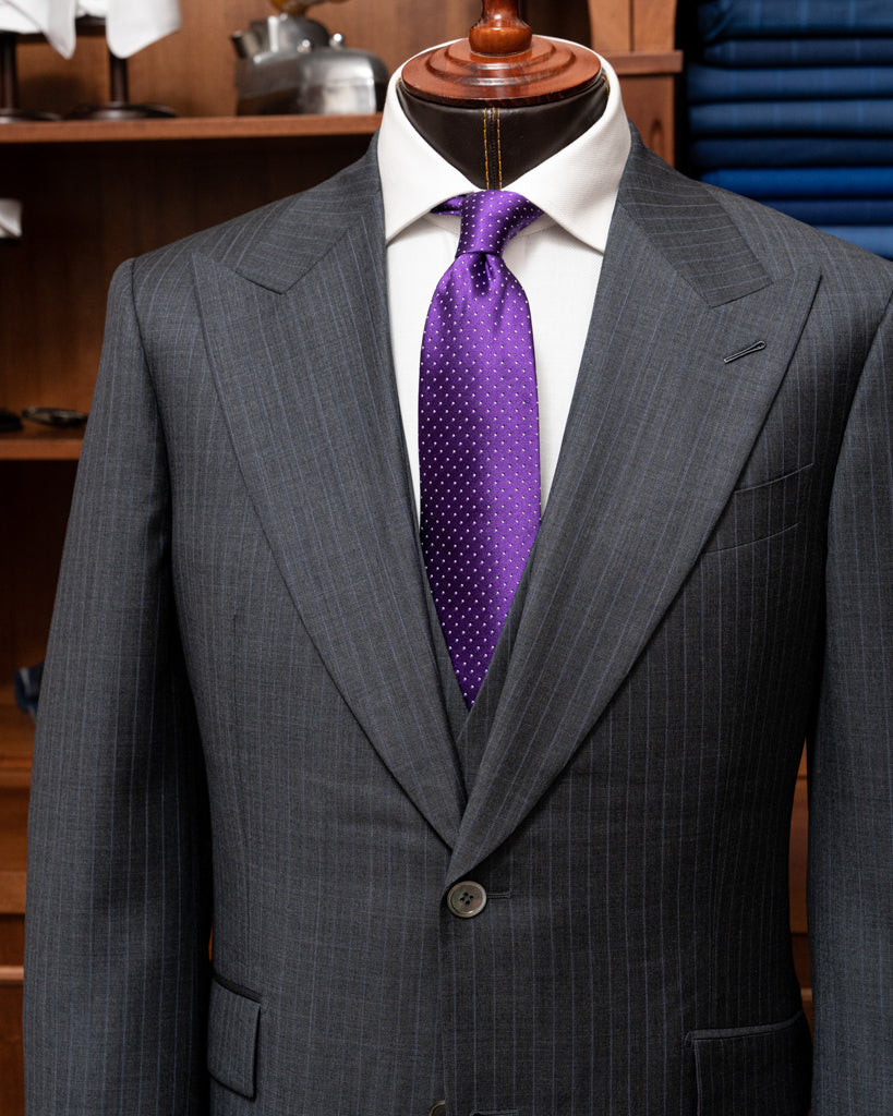 Abito Bernini Gessato Grigio Piombo con Gilet