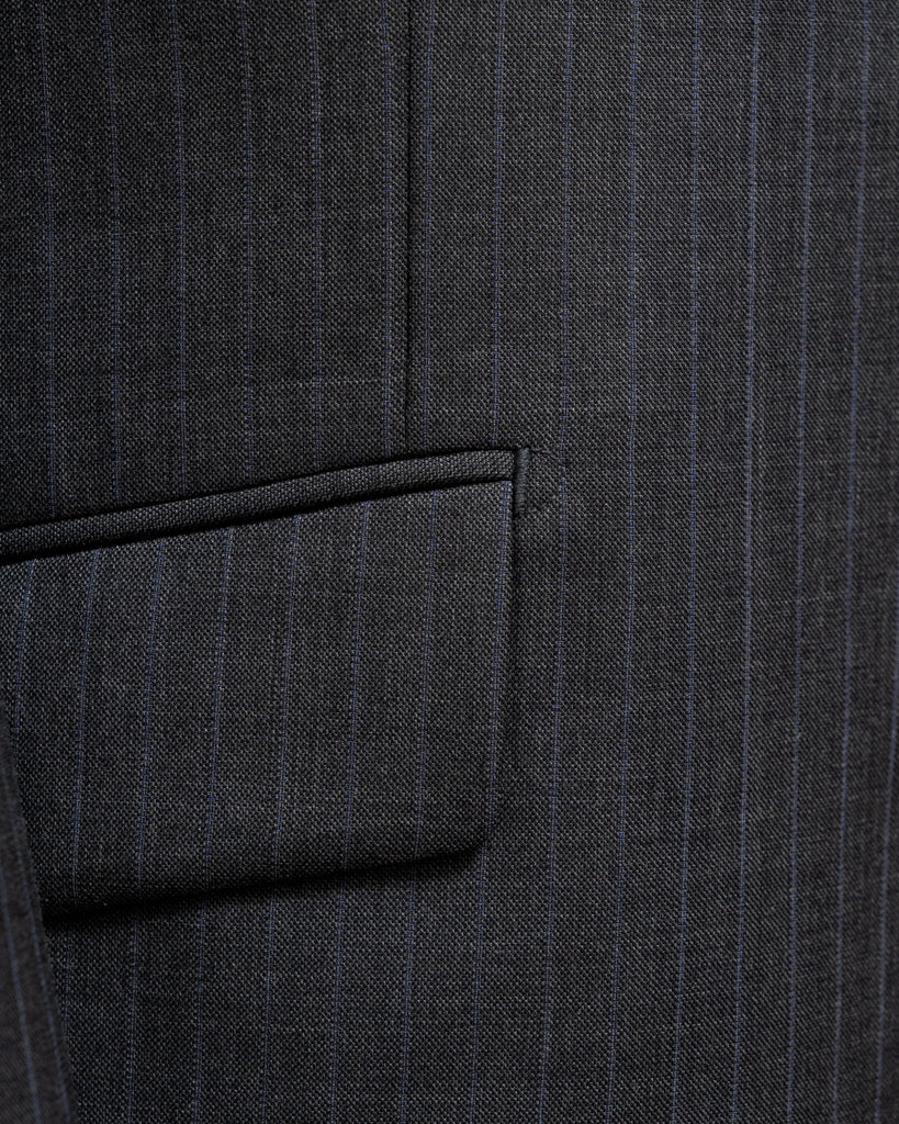 Bernini Lead Grey Pinstripe Suit with Vest