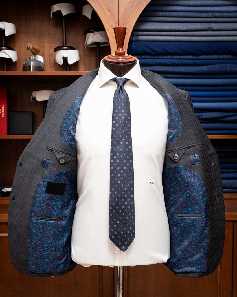 Bernini Lead Gray Pinstripe Suit