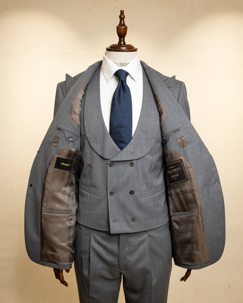 Abito Bernini Grigio Gesso con Gilet
