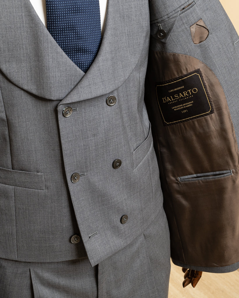 Abito Bernini Grigio Gesso con Gilet