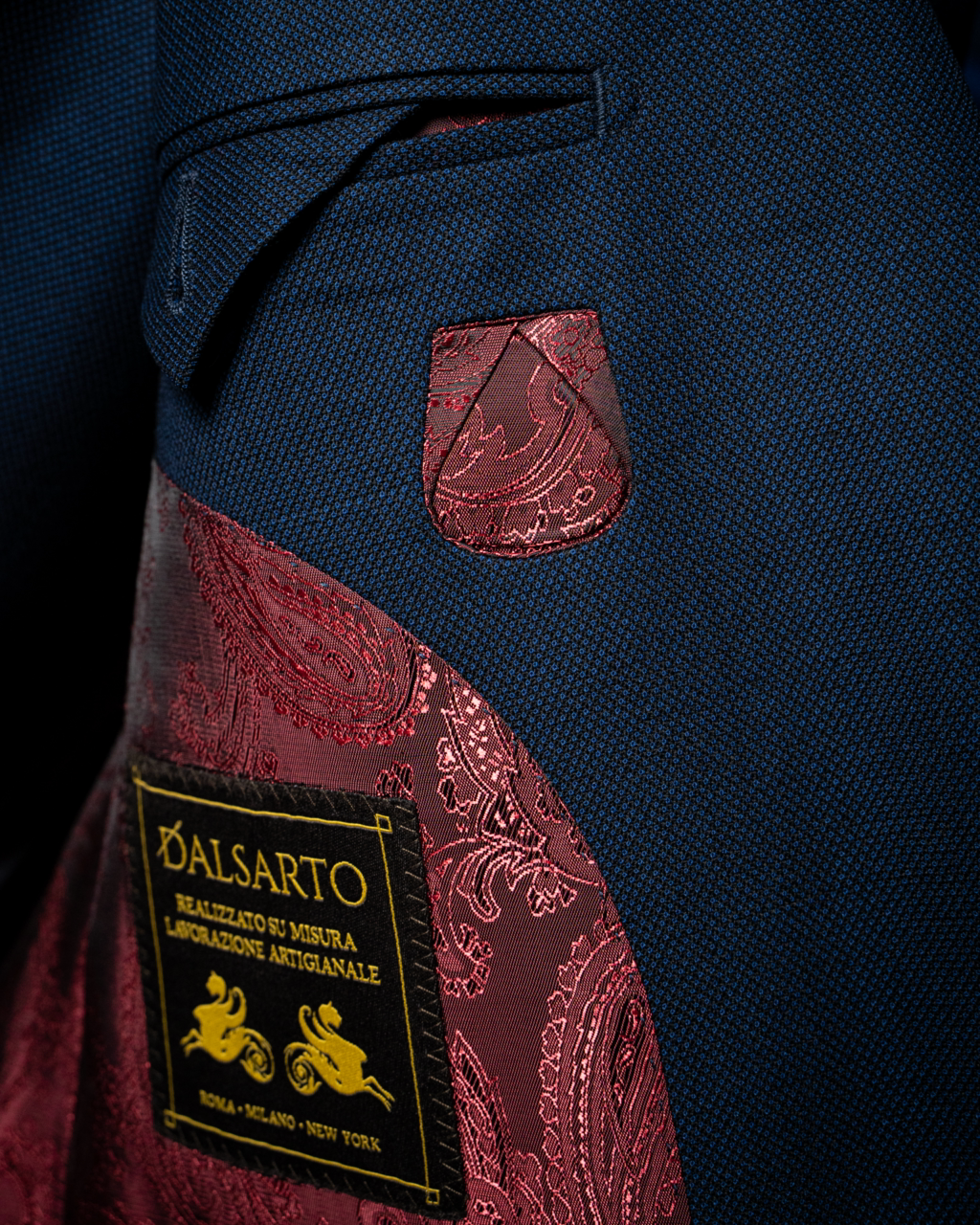Abito Bernini Occhio di Pernice Blu Navy con Gilet