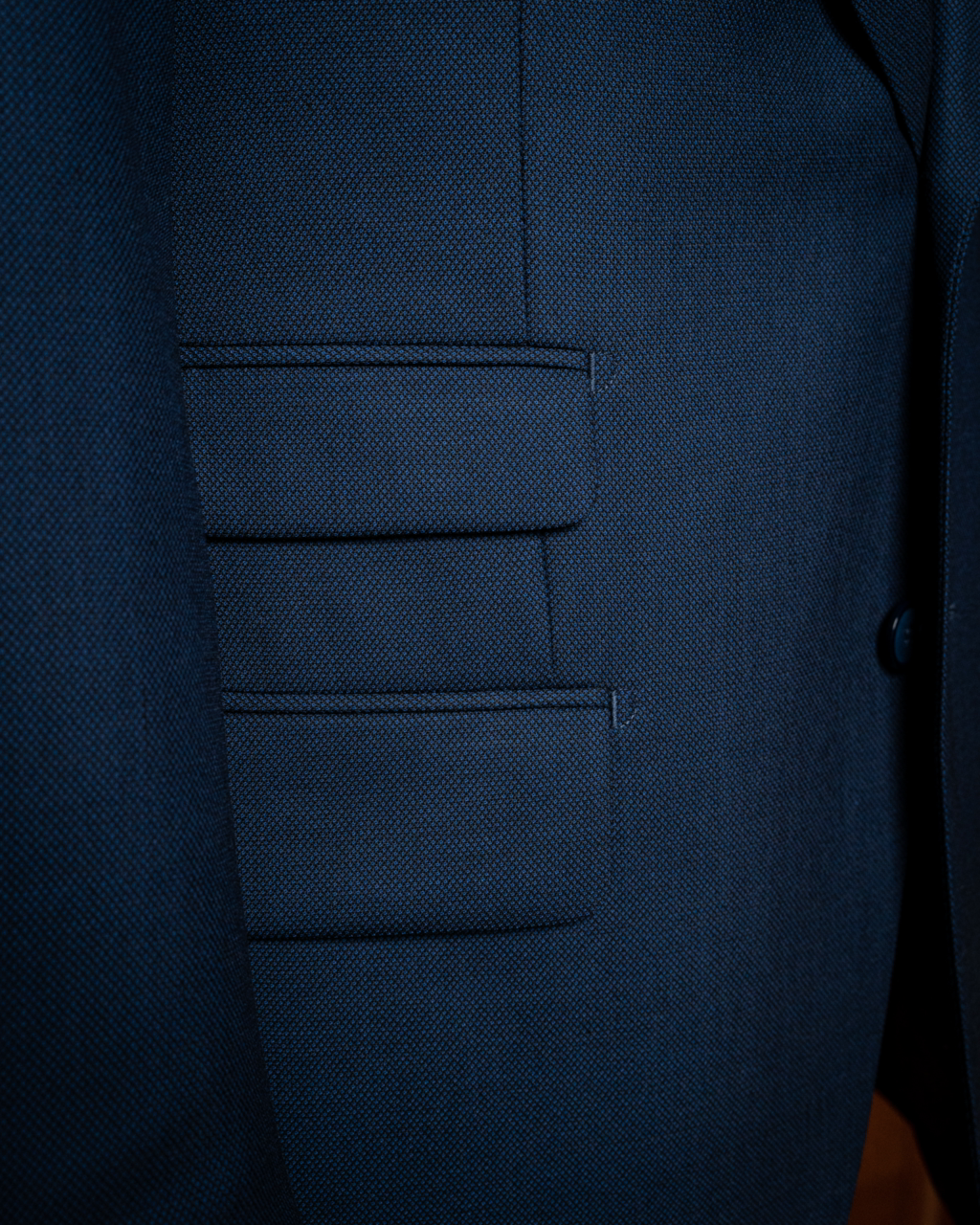 Abito Bernini Occhio di Pernice Blu Navy con Gilet