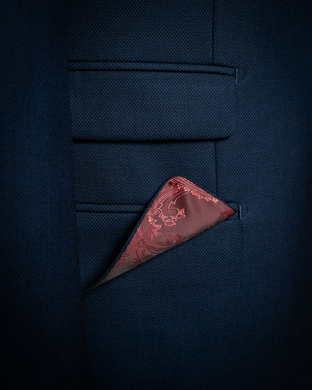 Abito Bernini Occhio di Pernice Blu Navy con Gilet