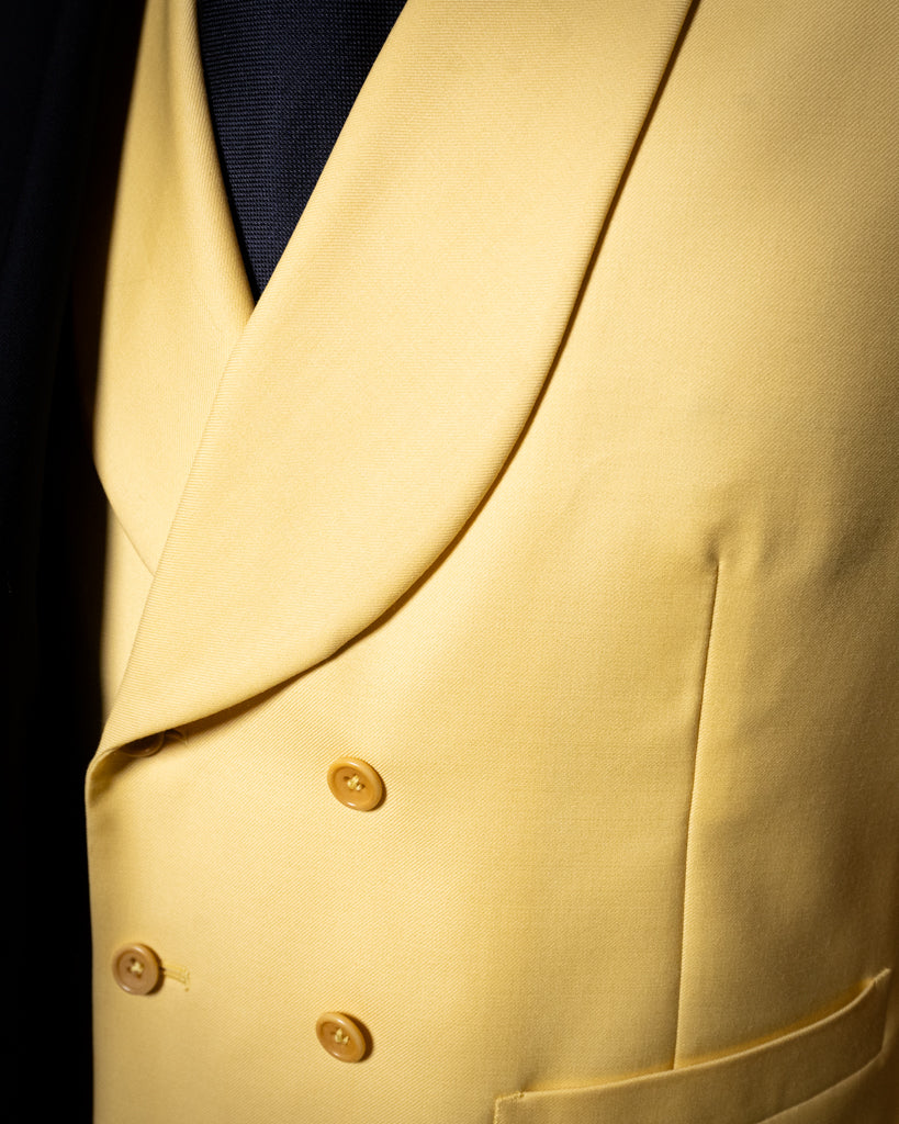 Abito Bernini Petrolio Scuro con Gilet Giallo