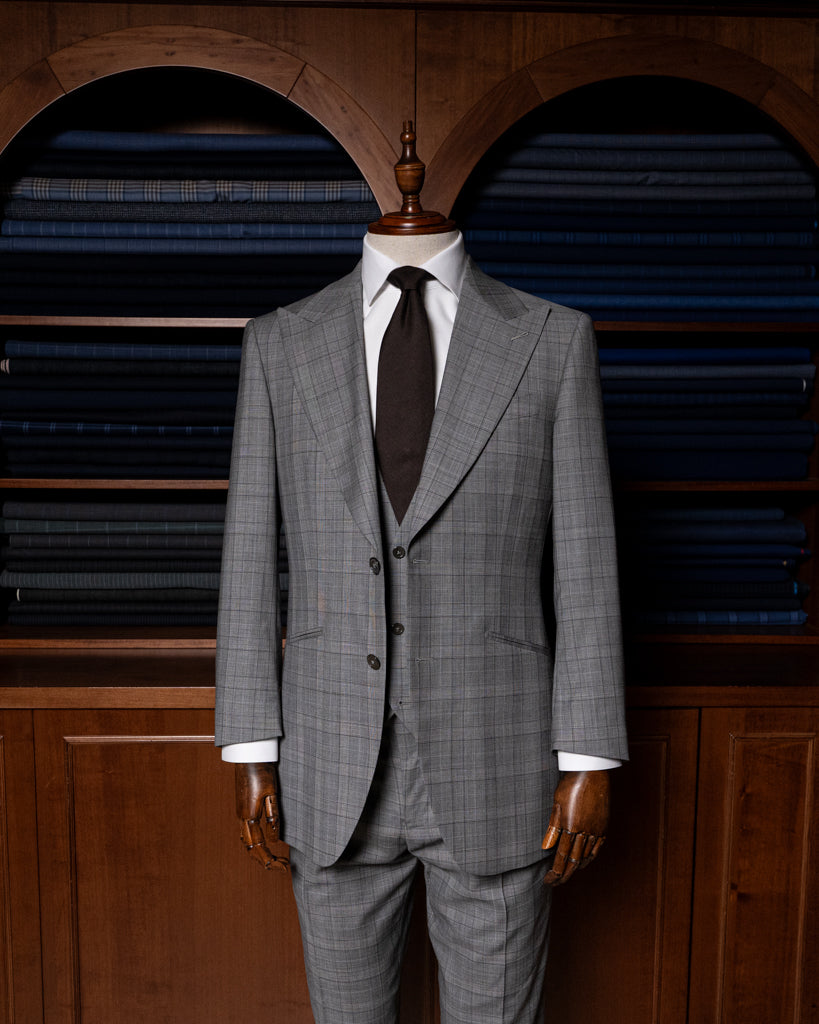 Abito Bernini Principe di Galles Grigio Chiaro con Gilet