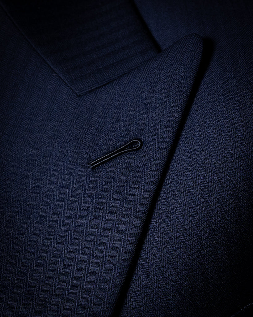 Abito Bernini Spinato Blu Navy con Gilet