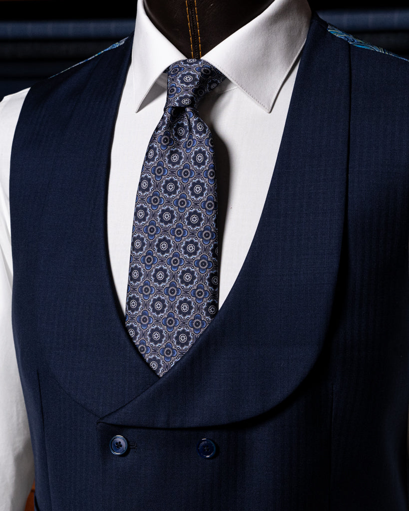 Gilet Spinato Blu Navy
