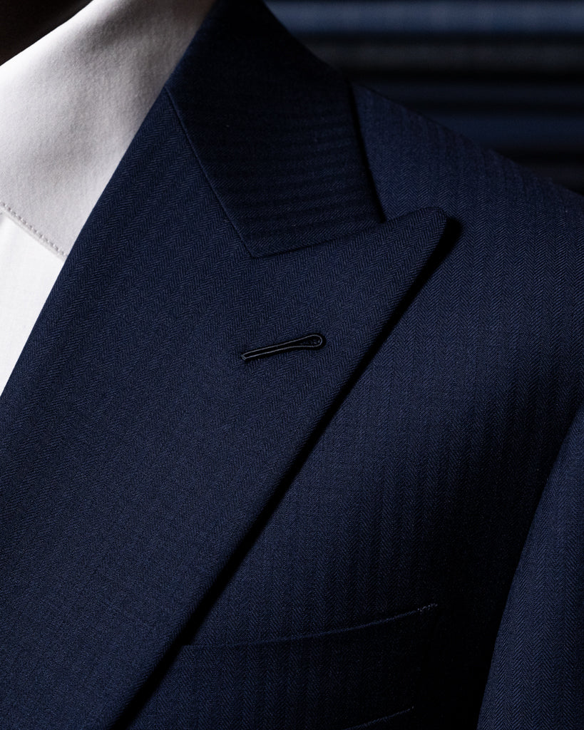 Abito Bernini Spinato Blu Navy con Gilet