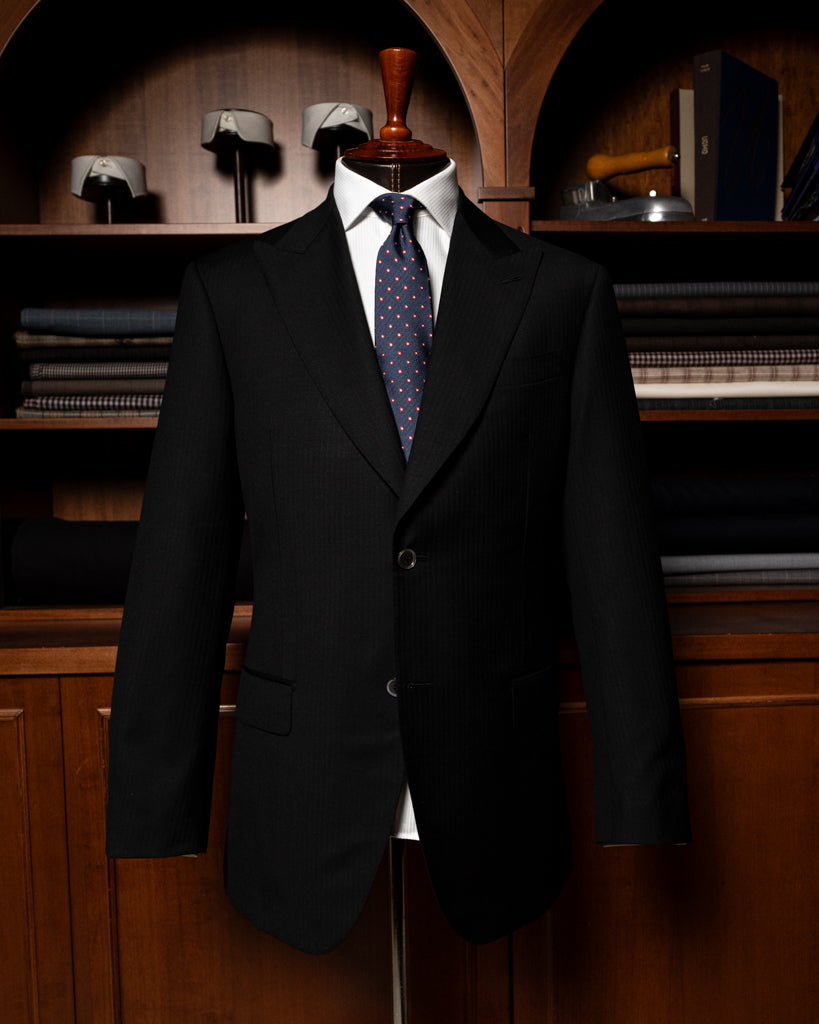 Bernini Herringbone Blue Black Suit