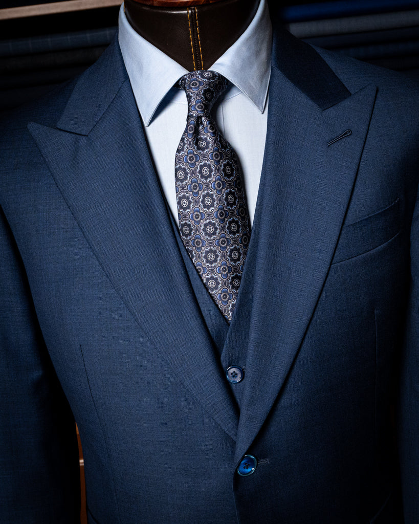 Abito Bernini Twill Blu Notte con Gilet