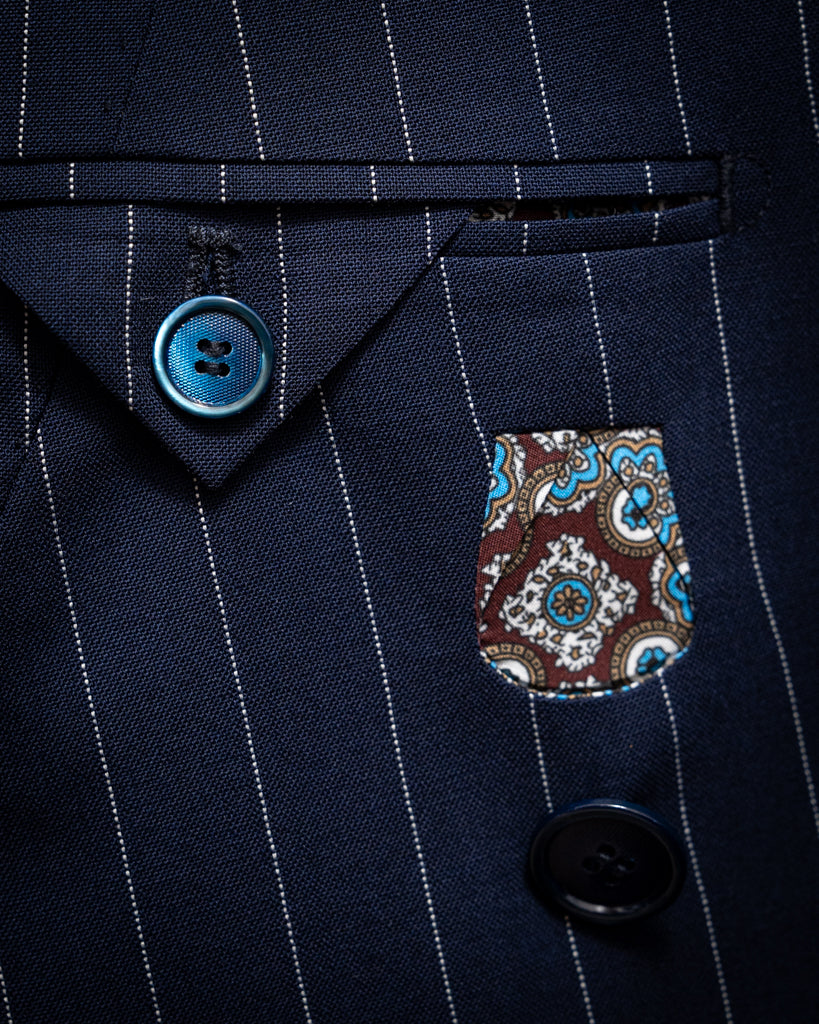Cobalt Blue Pinstriped Canova Suit