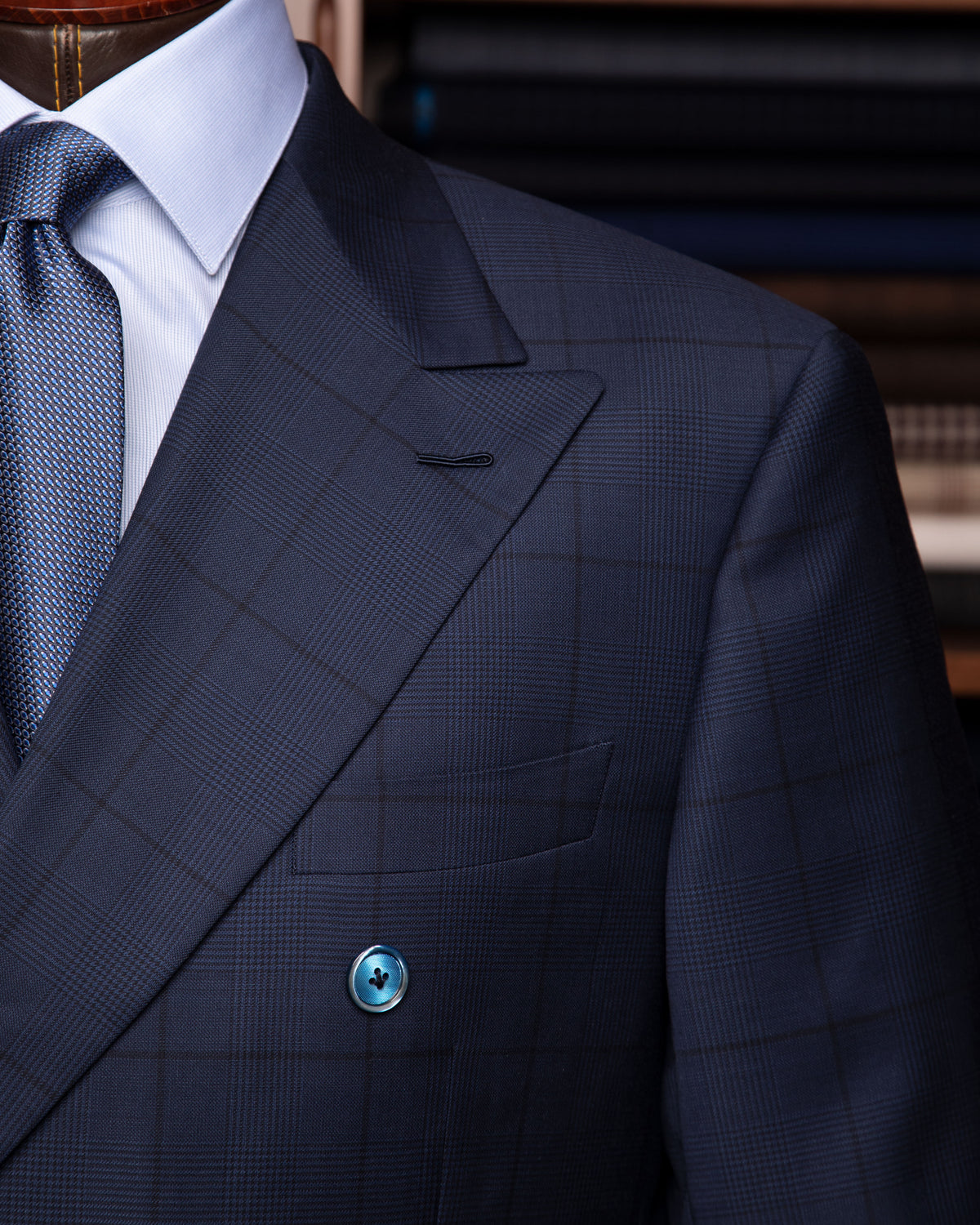 Abito Canova Micro Check Blu